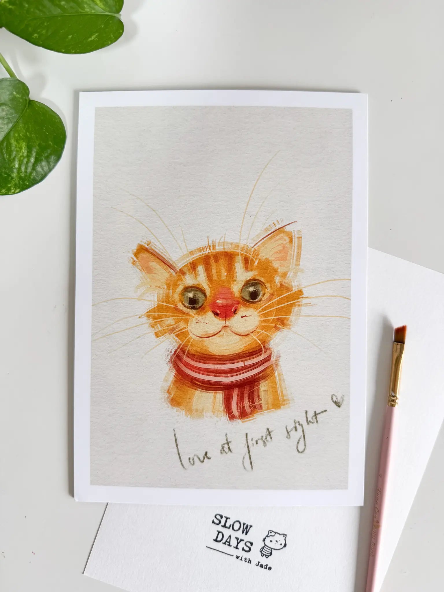 Love At First Sight Cat |Art Print | A4, A5, A6