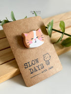 Handmade Clay Pin | Ginger Orange Cat