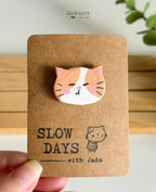 Handmade Clay Pin | Ginger Orange Cat