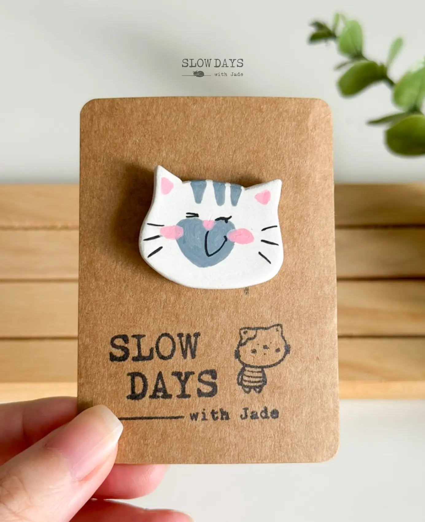 Handmade Clay Pin | Siamese Cat