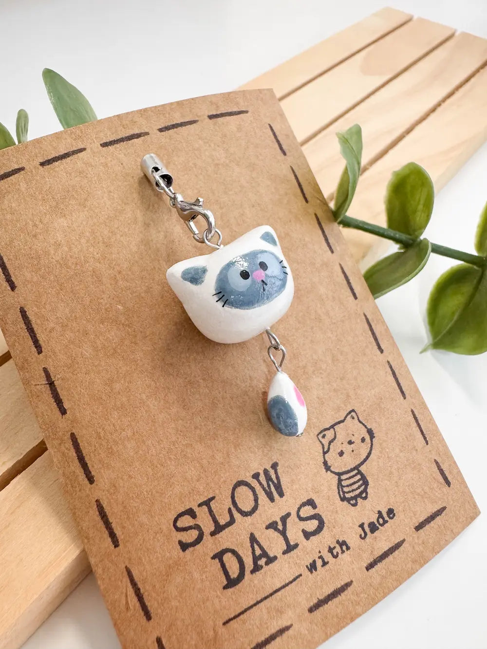 Handmade Clay Charm | Siamese Cat