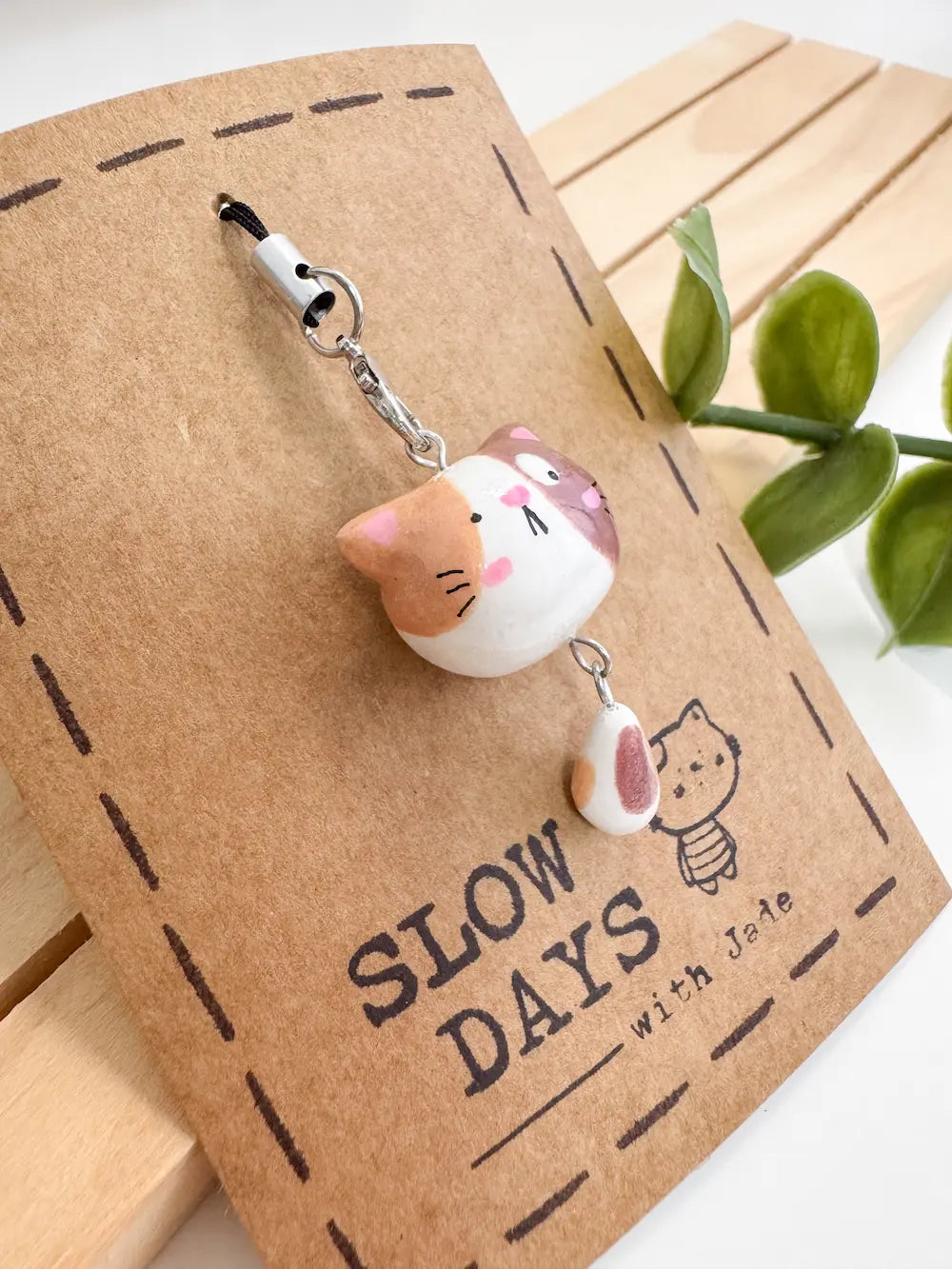 Handmade Clay Charm | Calico Cat